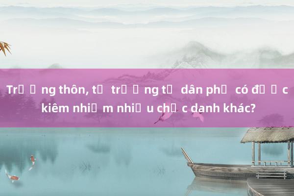 Trưởng thôn， tổ trưởng tổ dân phố có được kiêm nhiệm nhiều chức danh khác?