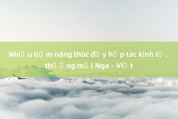 Nhiều tiềm năng thúc đẩy hợp tác kinh tế, thương mại Nga - Việt