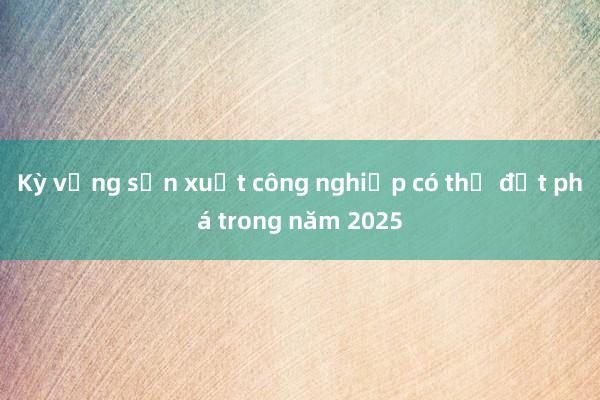 Kỳ vọng sản xuất công nghiệp có thể đột phá trong năm 2025